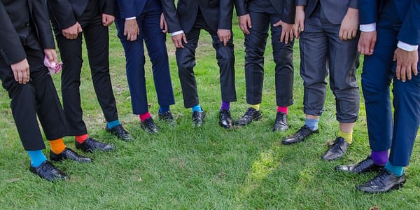 groomsmen socks at Caterham wedding