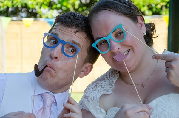 Fun faces at Oxted wedding
