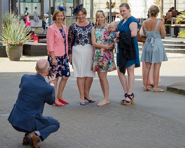 Wedding guests being photographed