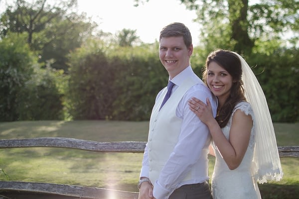Bride and groom at Colstford Mill, Oxted