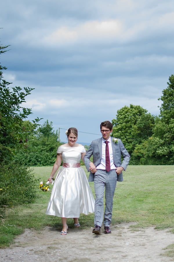 Bride and groom in the country